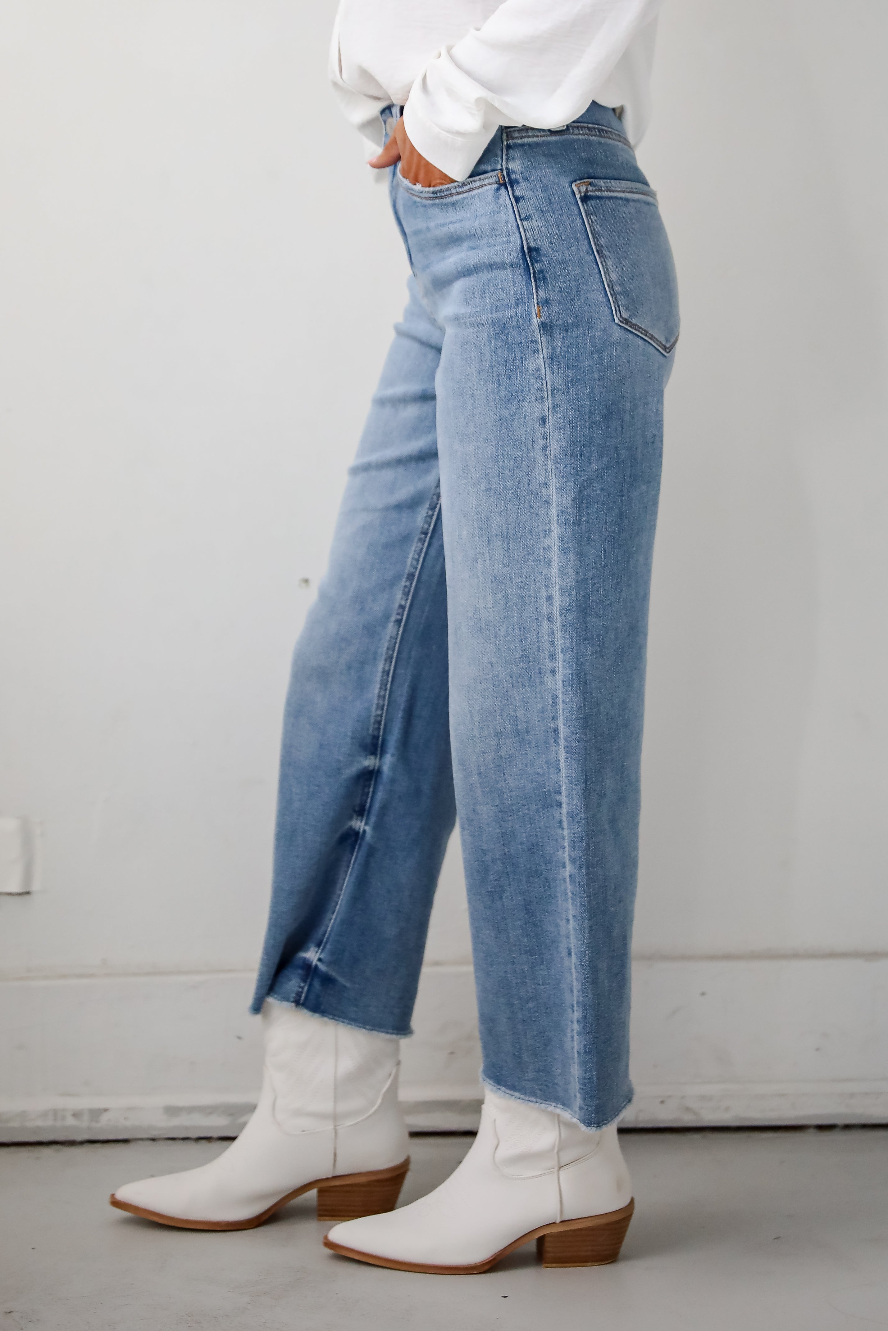 Abigail Medium Wash High Rise Wide Leg Jeans