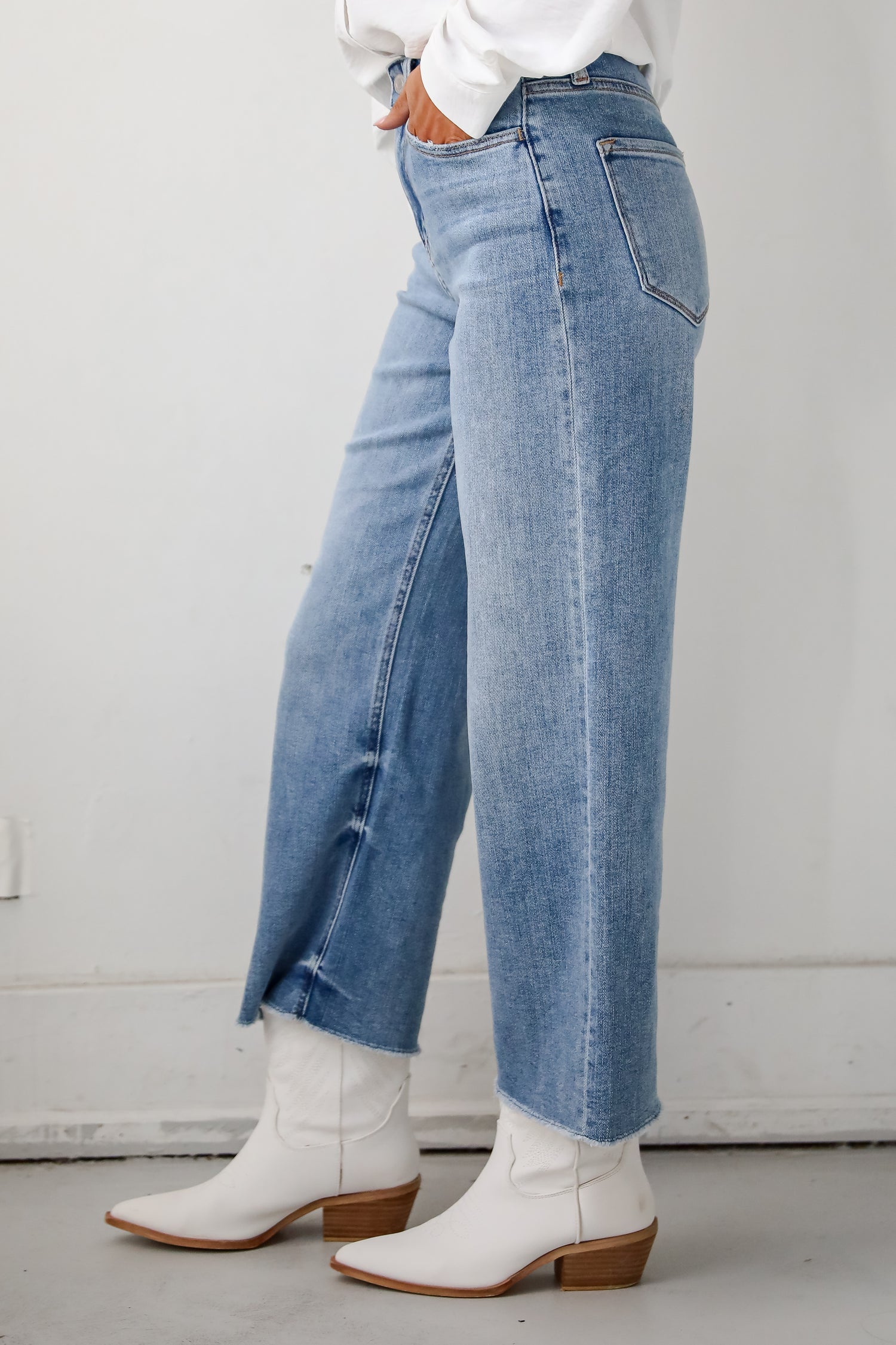 Abigail Medium Wash High Rise Wide Leg Jeans