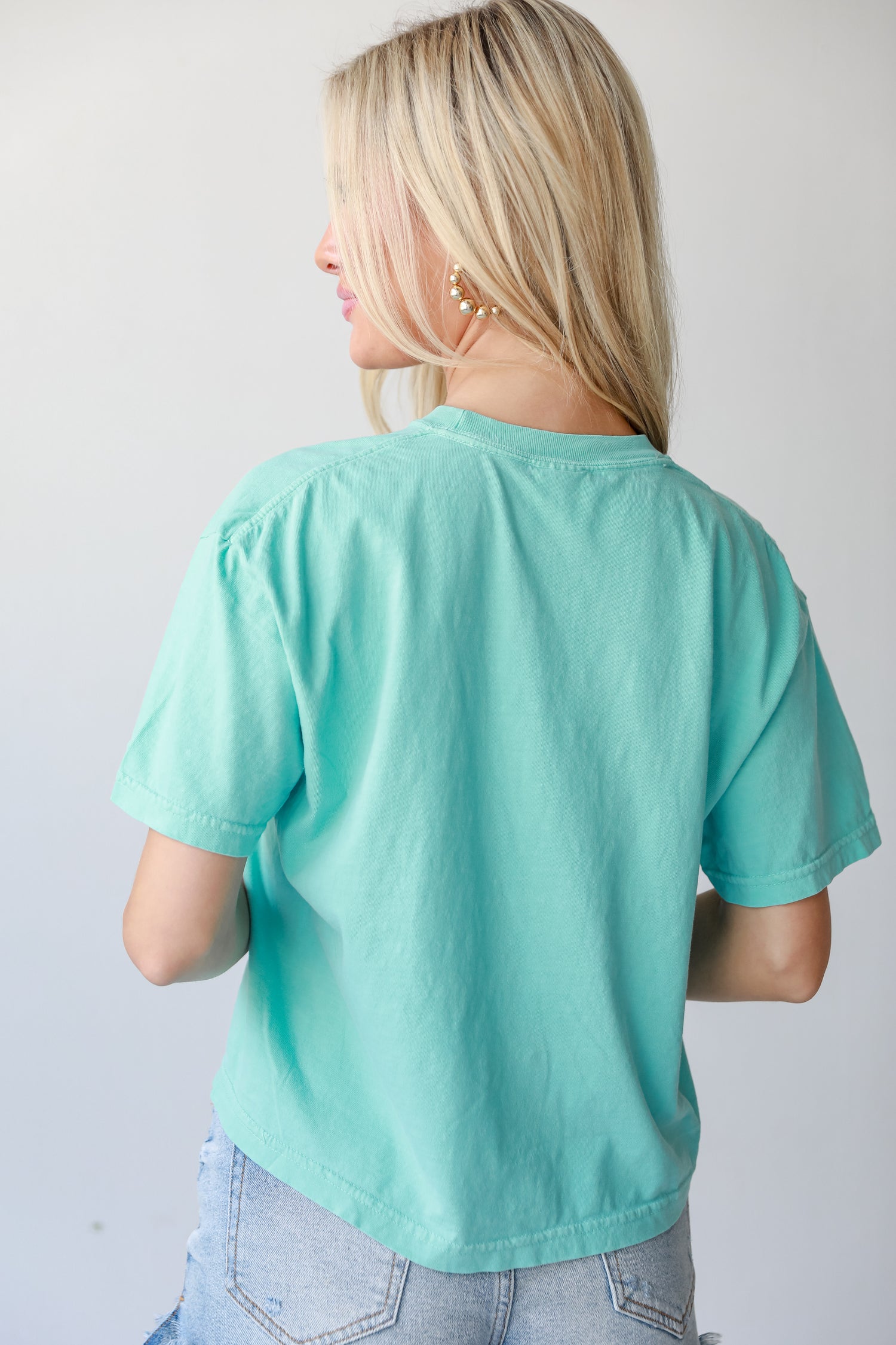 Mint Destin Florida Cropped Tee back view