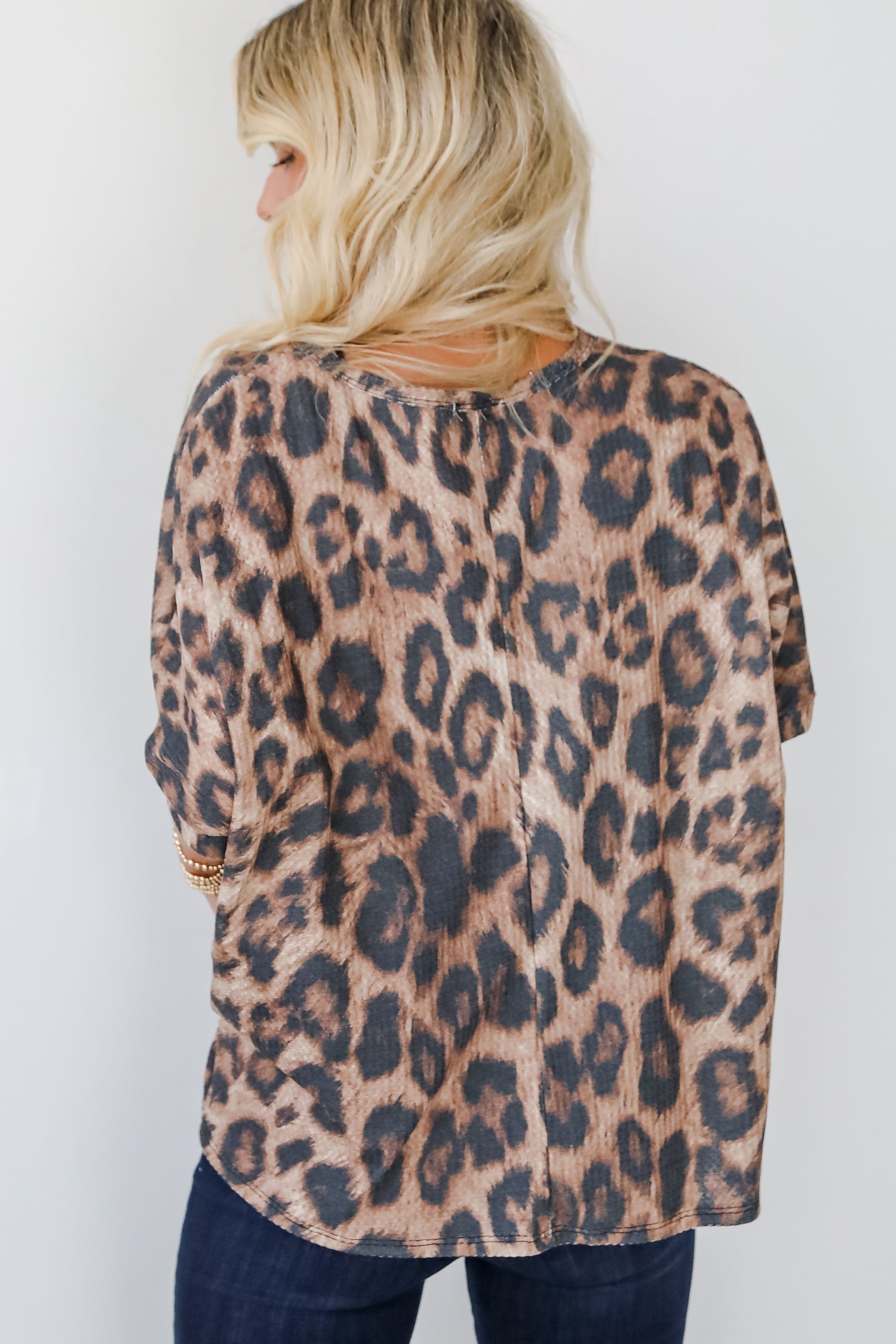 Wildly Captivating Mocha Leopard Waffle Knit Top