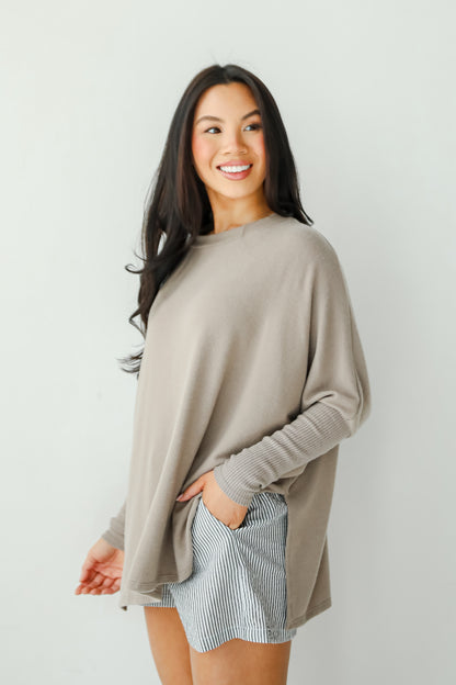 Easygoing Energy Mocha Soft Knit Top