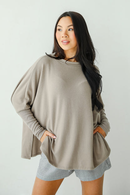 Easygoing Energy Mocha Soft Knit Top