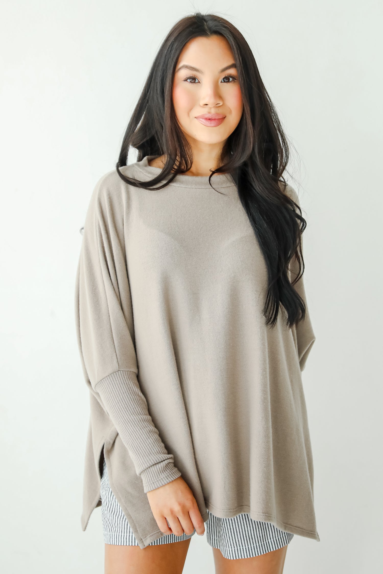 Easygoing Energy Mocha Soft Knit Top