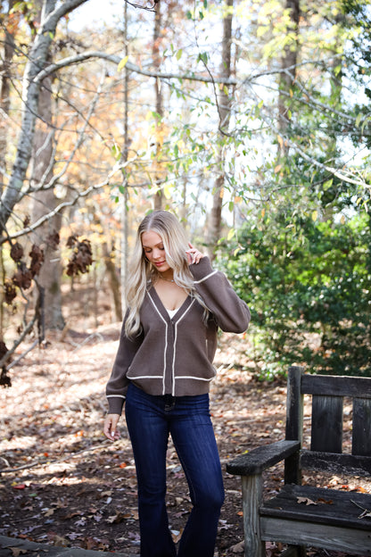 Cuddle Up Close Mocha Sweater Cardigan