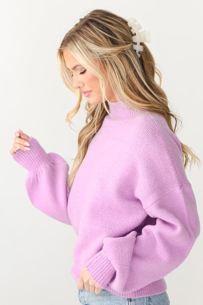 lavender Oversized Sweater side view