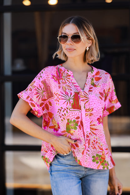 pink Jungle Blouse