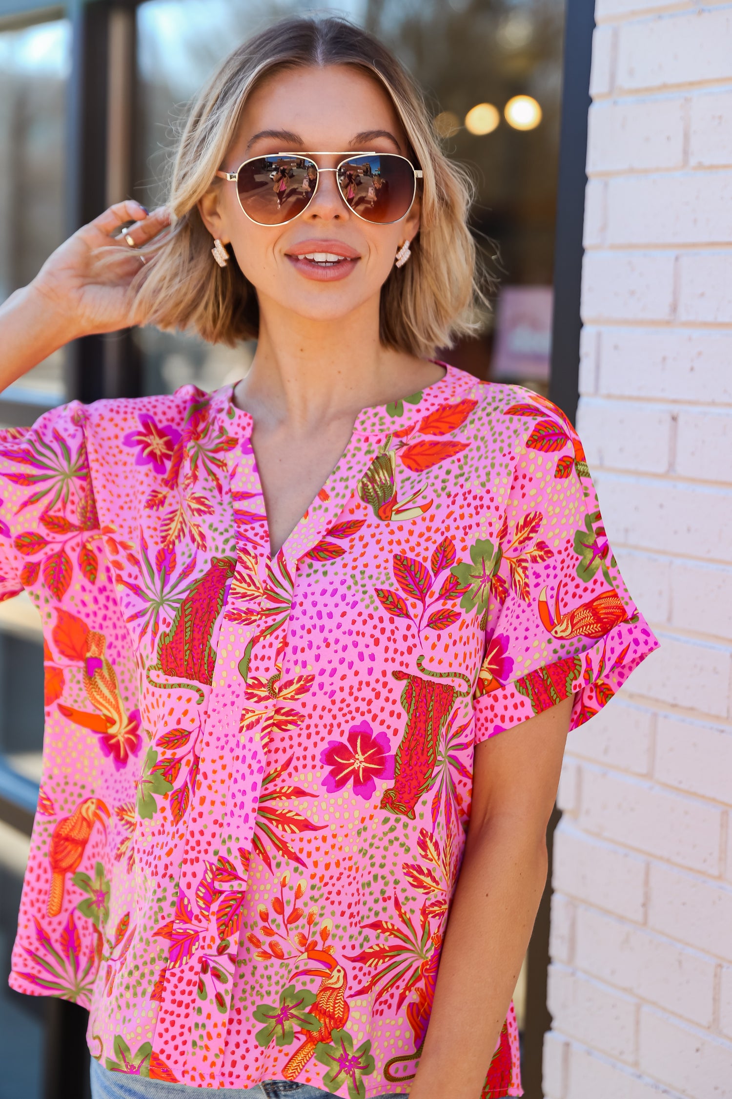 cute pink Jungle Blouse