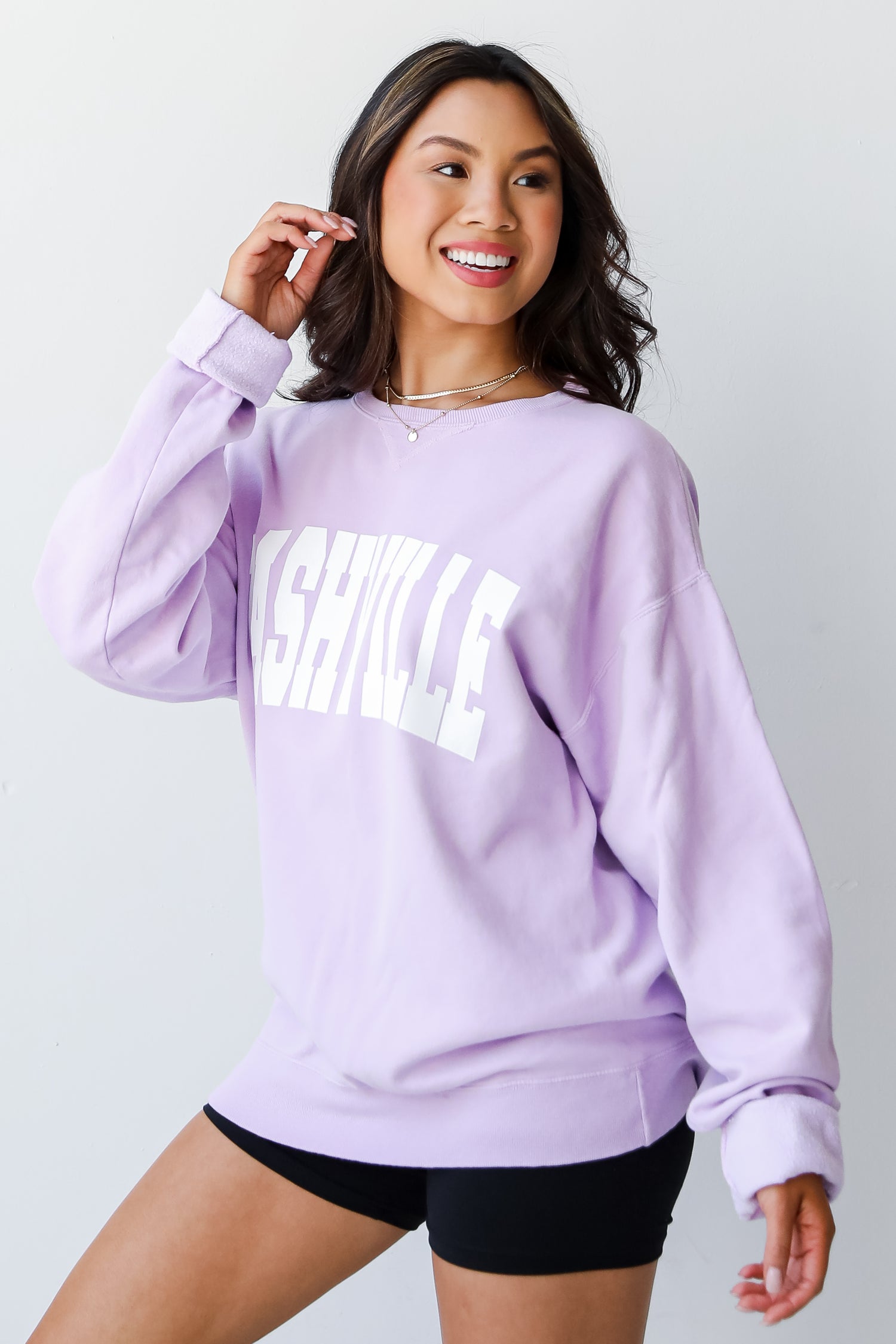 Lavender Nashville Pullover  side view