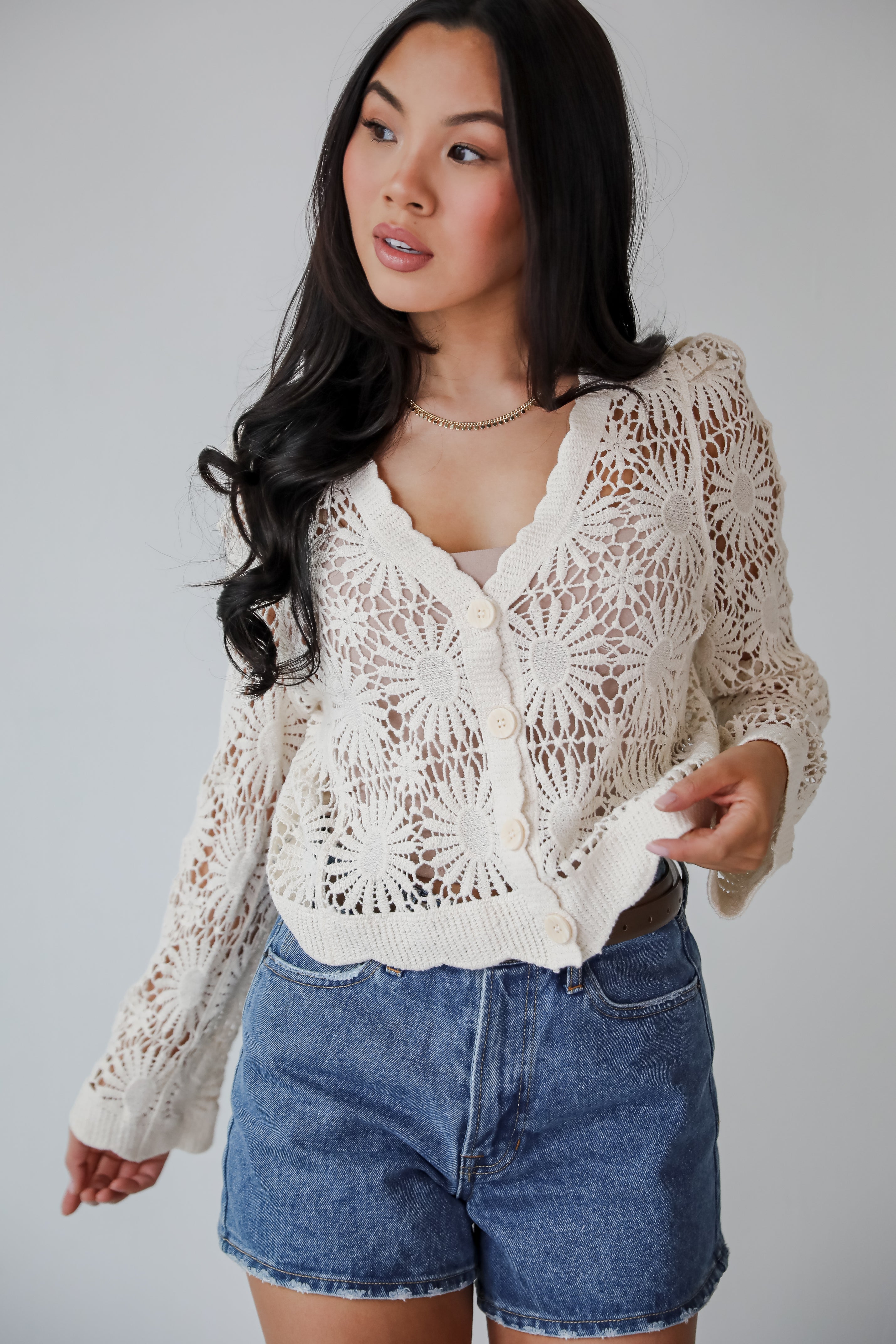 Seeking The Sun Natural Crochet Top