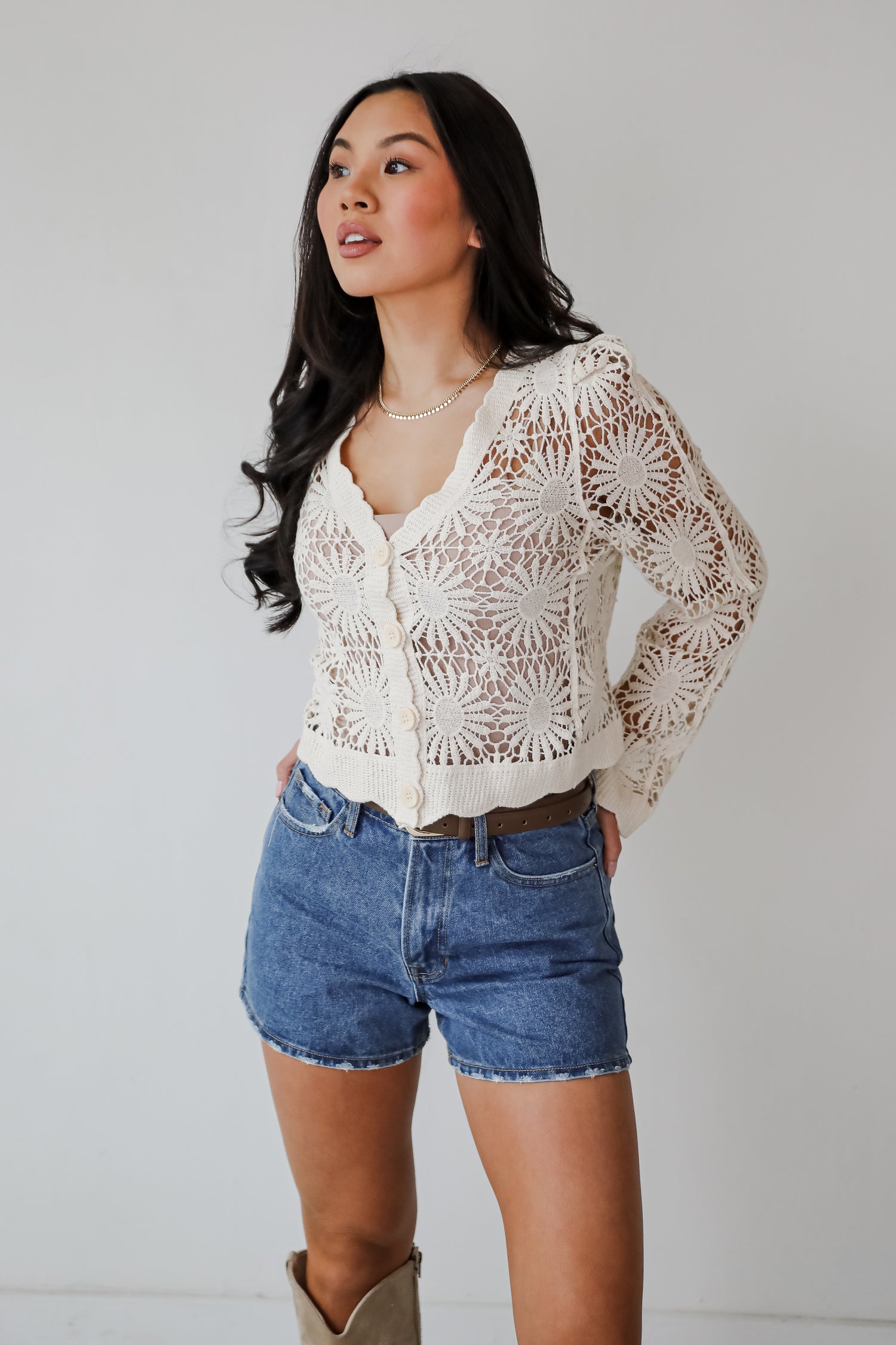 Seeking The Sun Natural Crochet Top