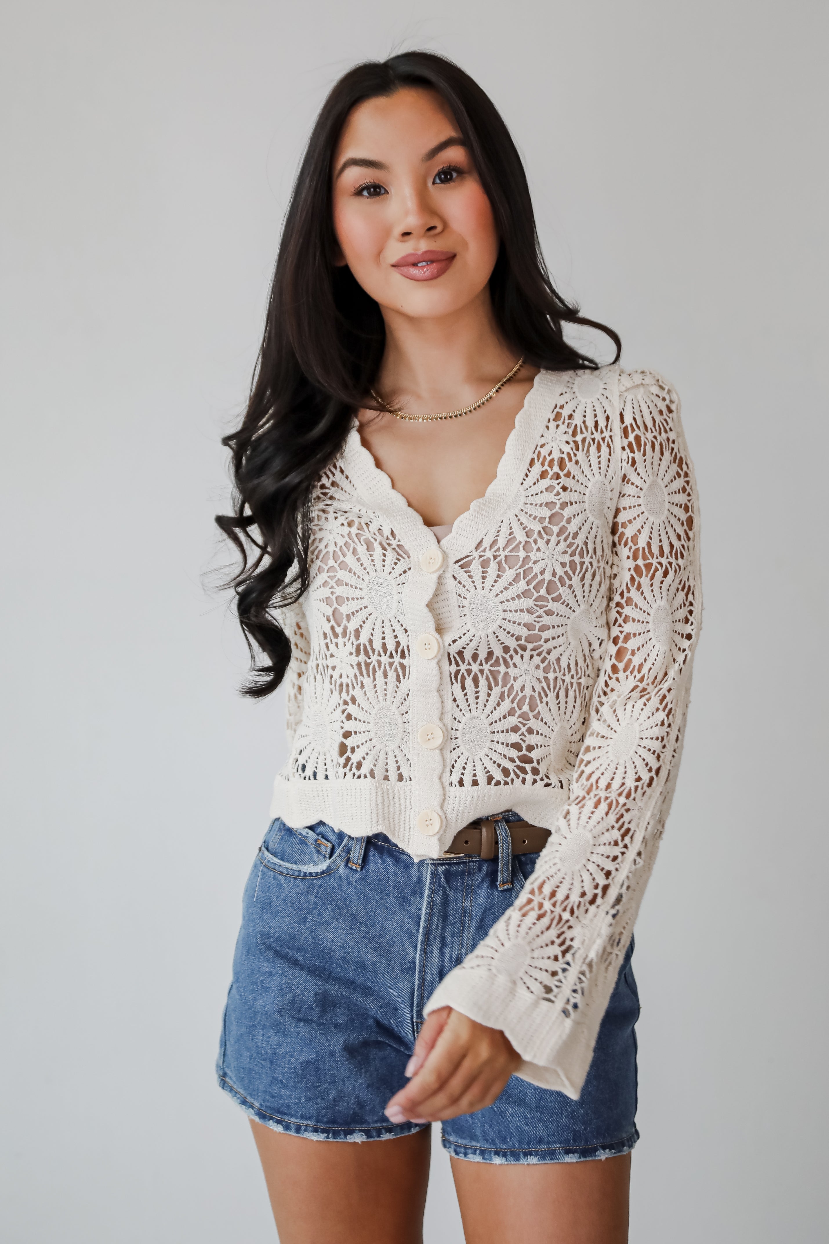 Seeking The Sun Natural Crochet Top