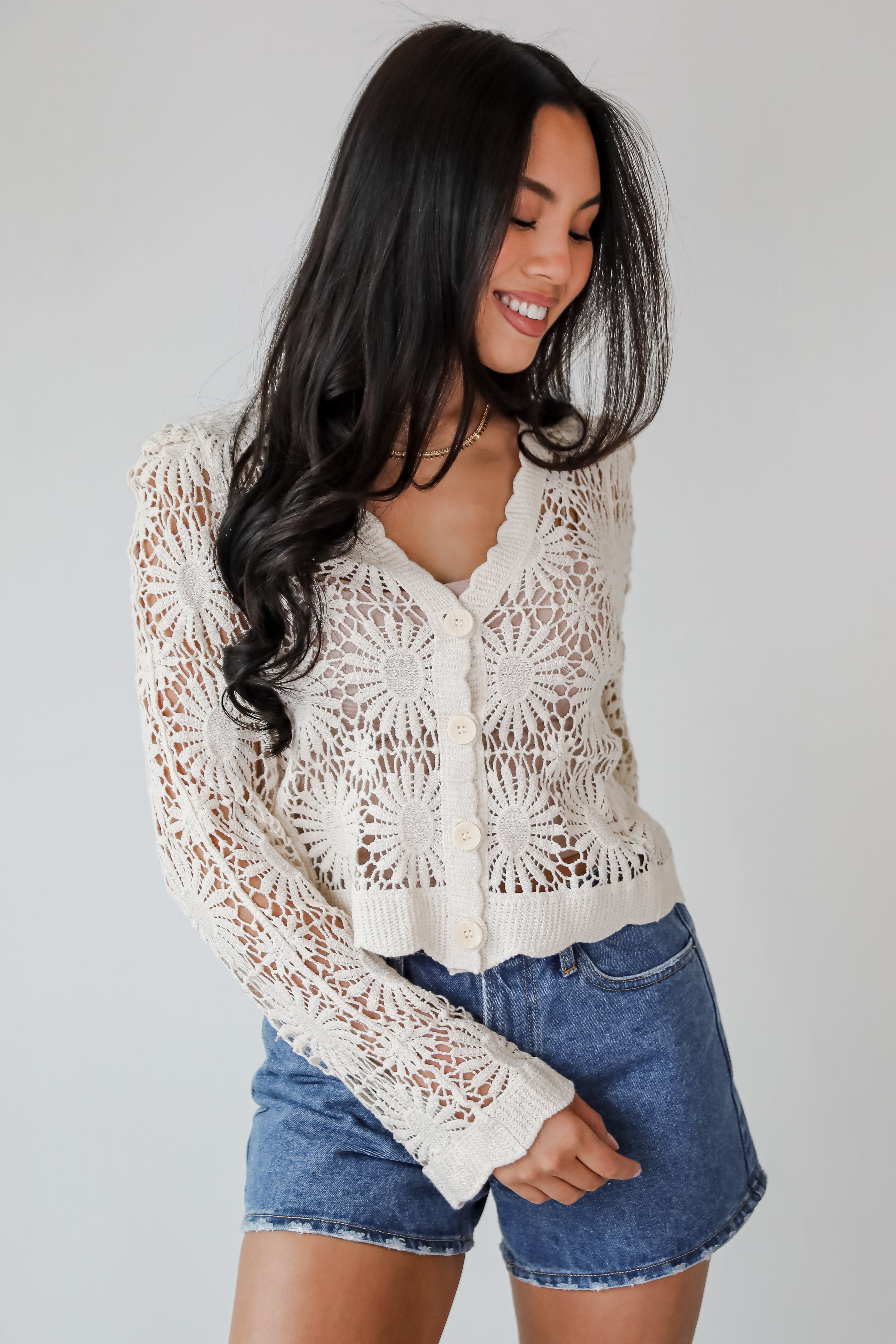 Seeking The Sun Natural Crochet Top