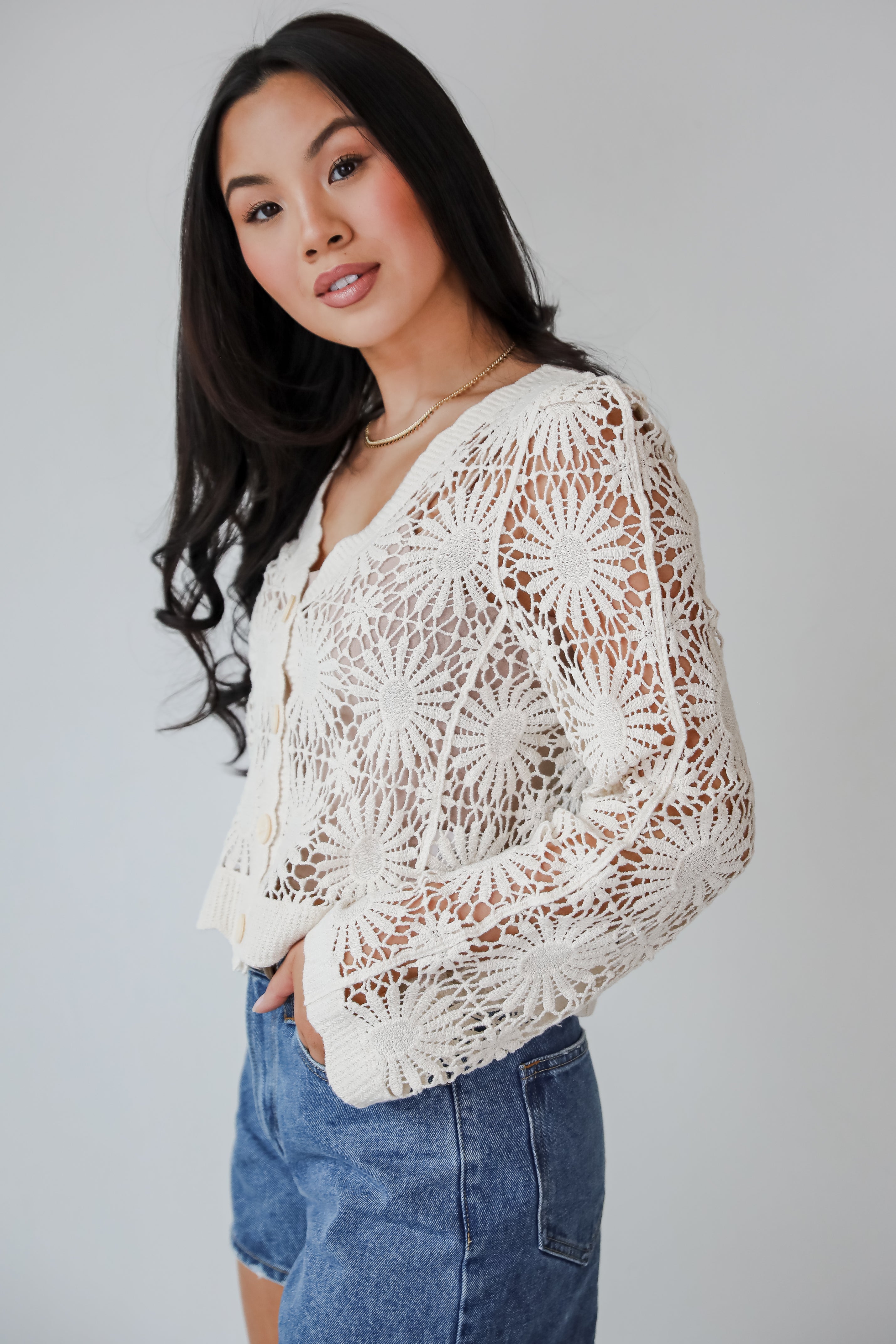 Seeking The Sun Natural Crochet Top