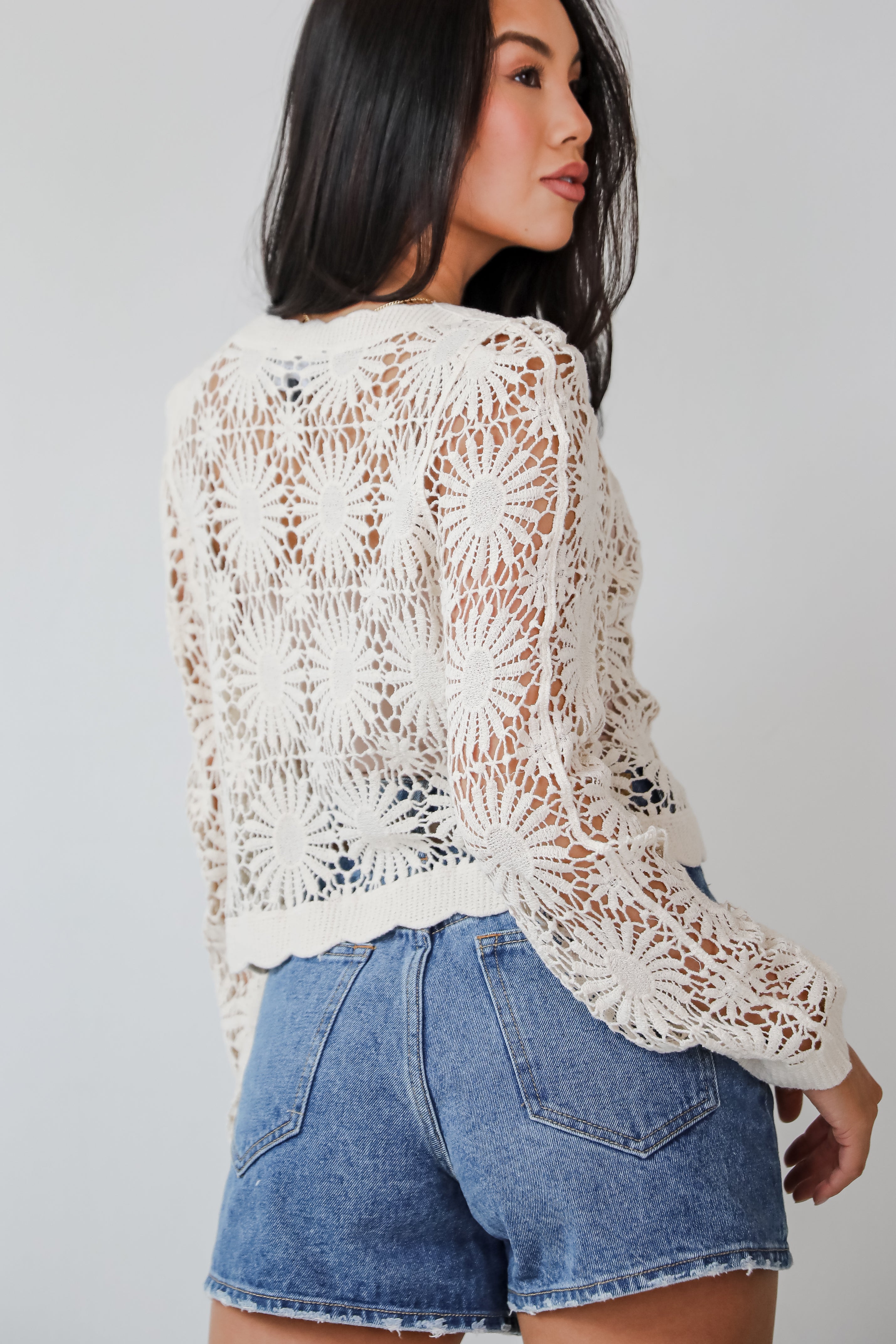 Seeking The Sun Natural Crochet Top