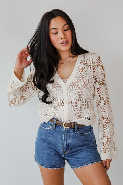 Seeking The Sun Natural Crochet Top