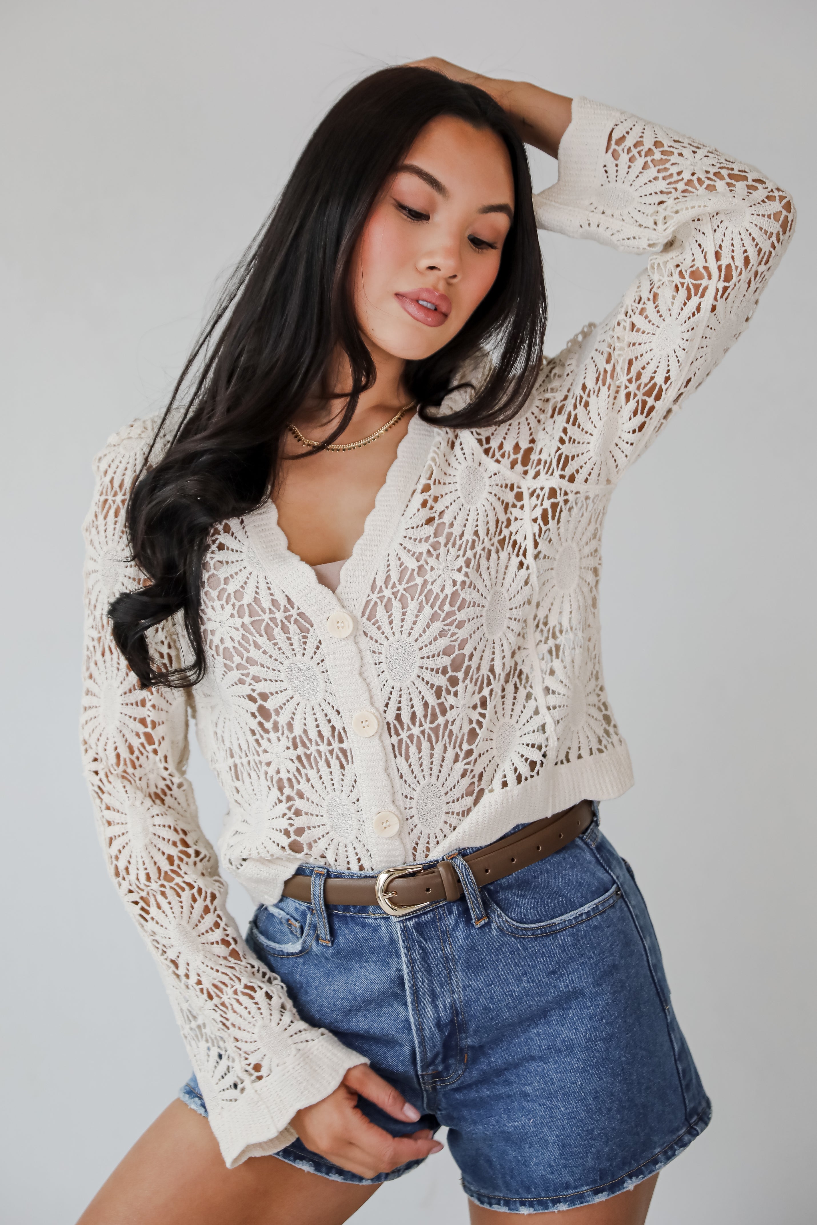 Seeking The Sun Natural Crochet Top