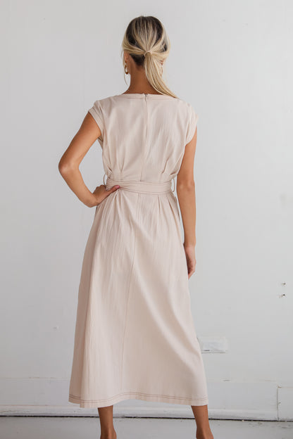 Easy To See Natural Midi Dress