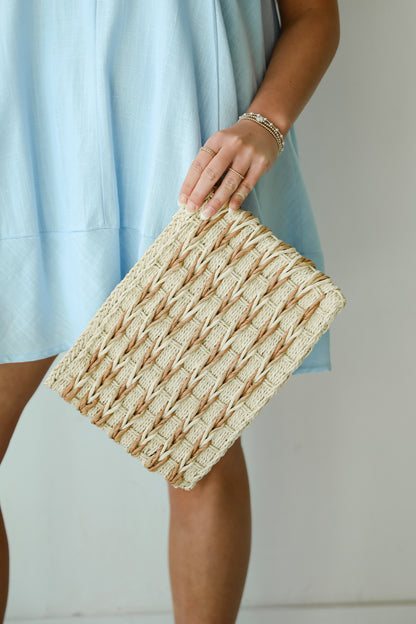 Already There Natural Straw Clutch