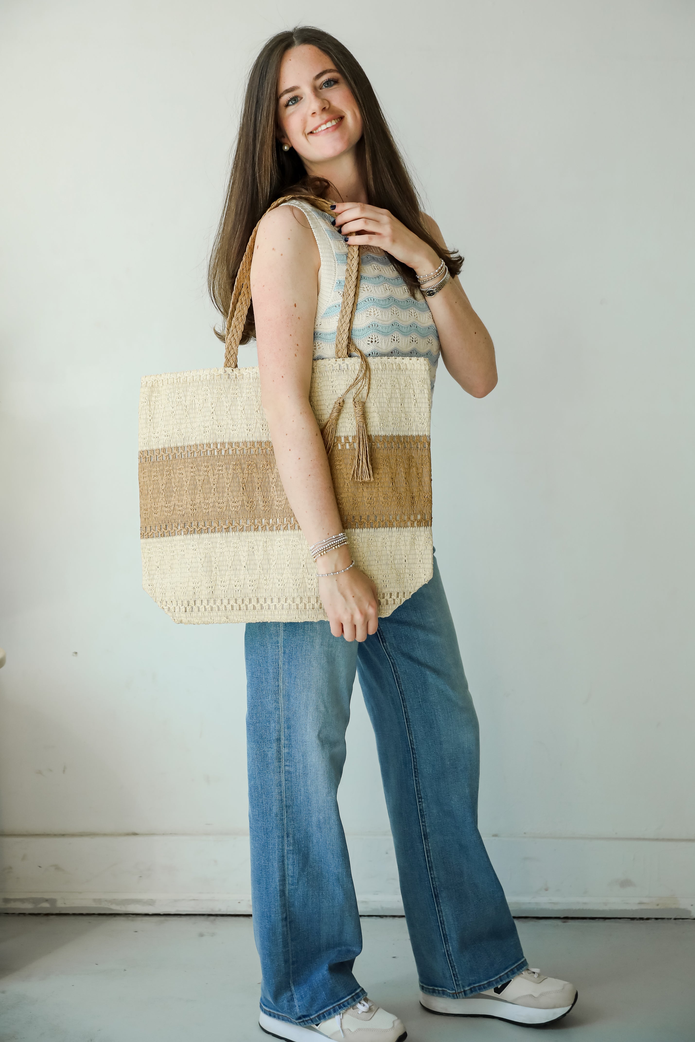 Coast Is Calling Natural Straw Tote Bag