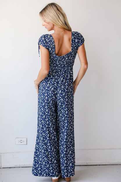 Garden Bliss Navy Floral Jumpsuit