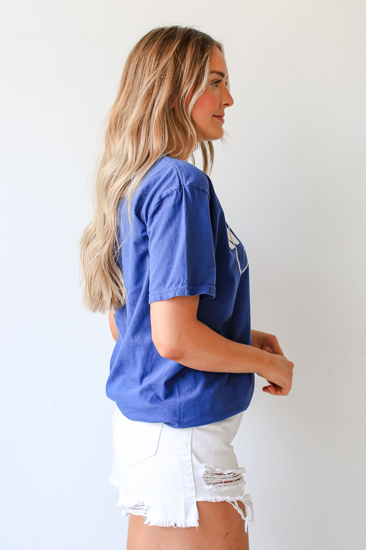 Blue North Georgia Script Tee side view