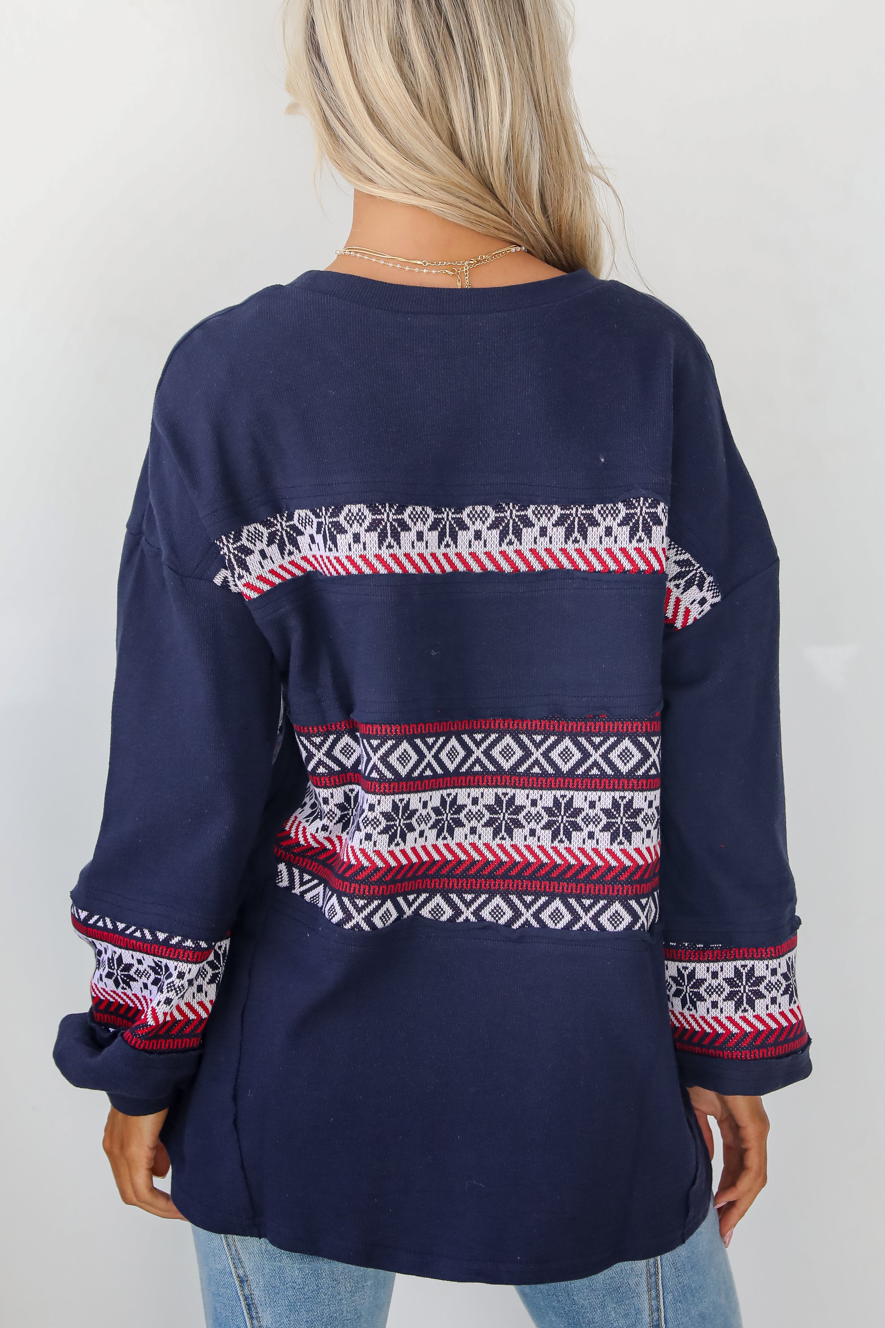 Snowy Snuggles Navy Fair Isle Pullover