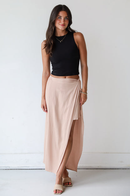 Classy Aesthetic Nude Maxi Skirt