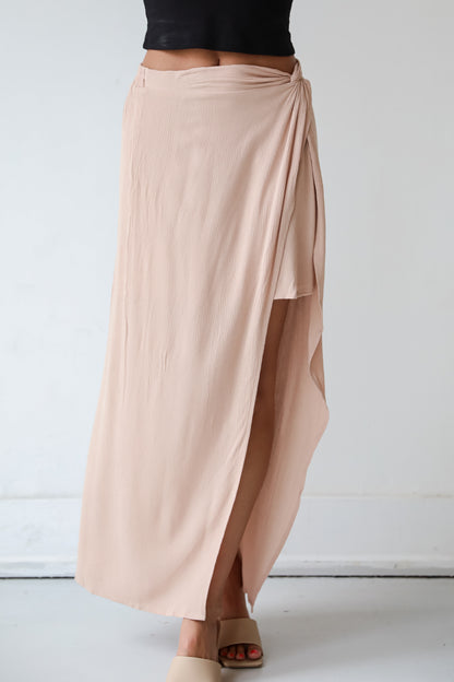 Classy Aesthetic Nude Maxi Skirt