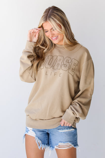 cute Tan Nurse Life Pullover