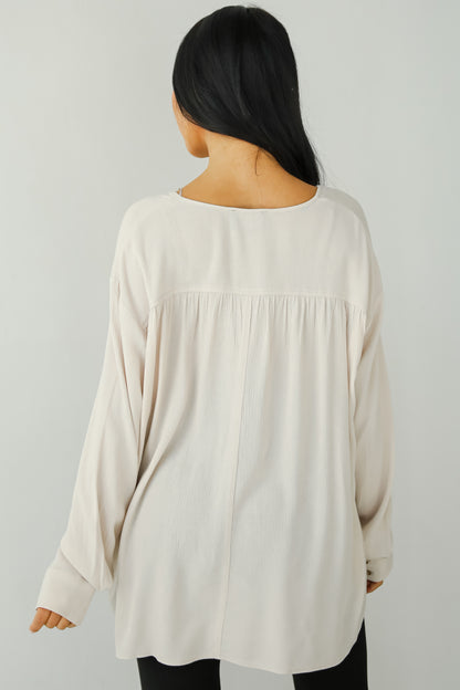 Unbelievable Allure Oatmeal Blouse