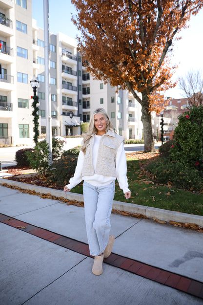 Live For Luxe Light Grey Quilted Vest