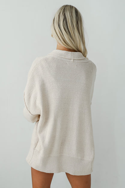 Coziest Layer Oatmeal Sweater Cardigan