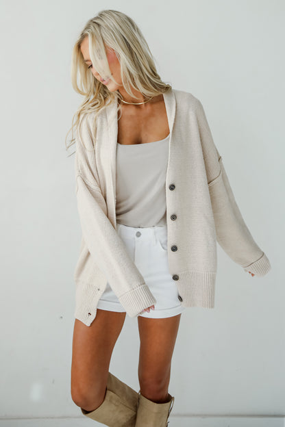 Coziest Layer Oatmeal Sweater Cardigan