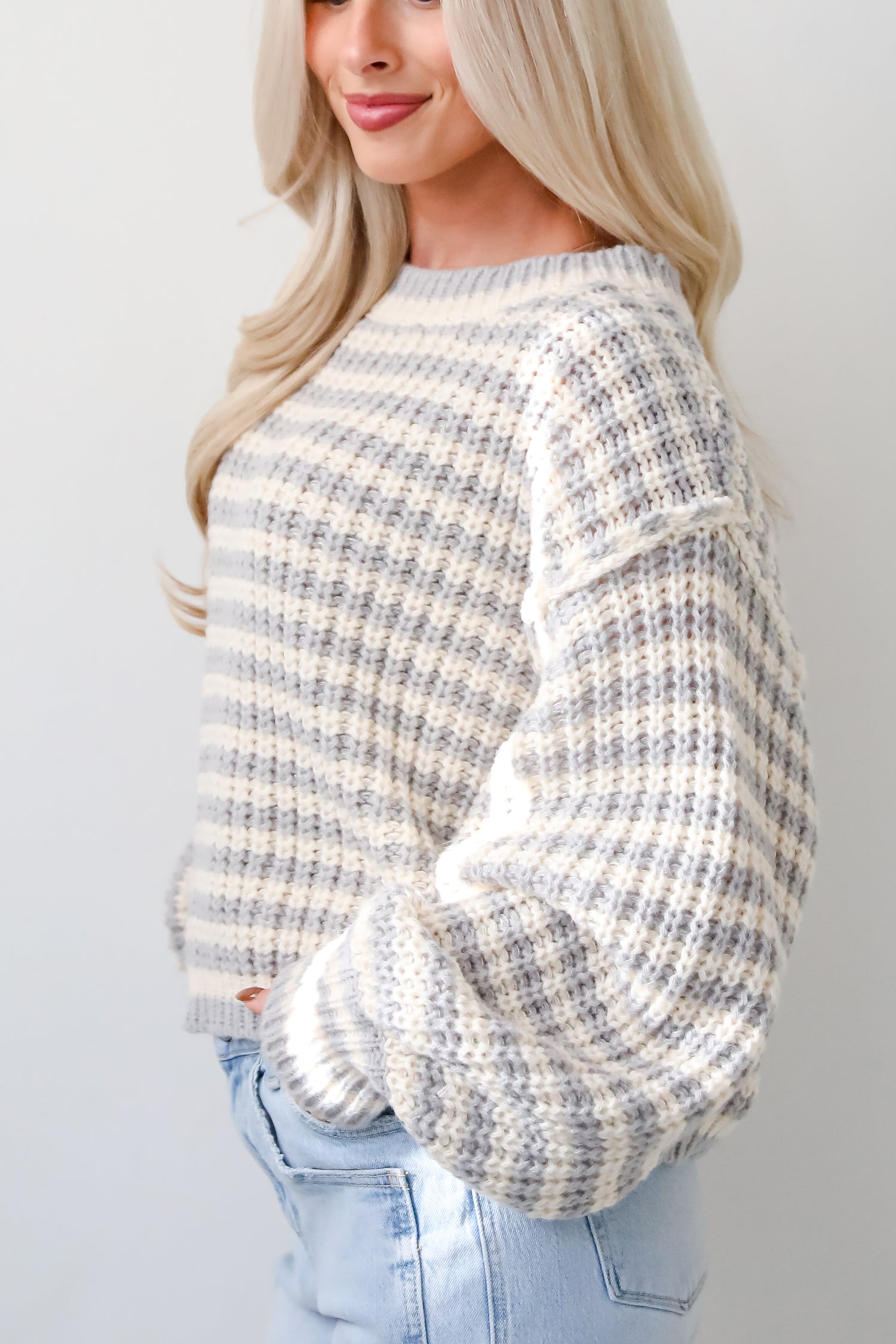 Windy Weather Ivory Striped Sweater