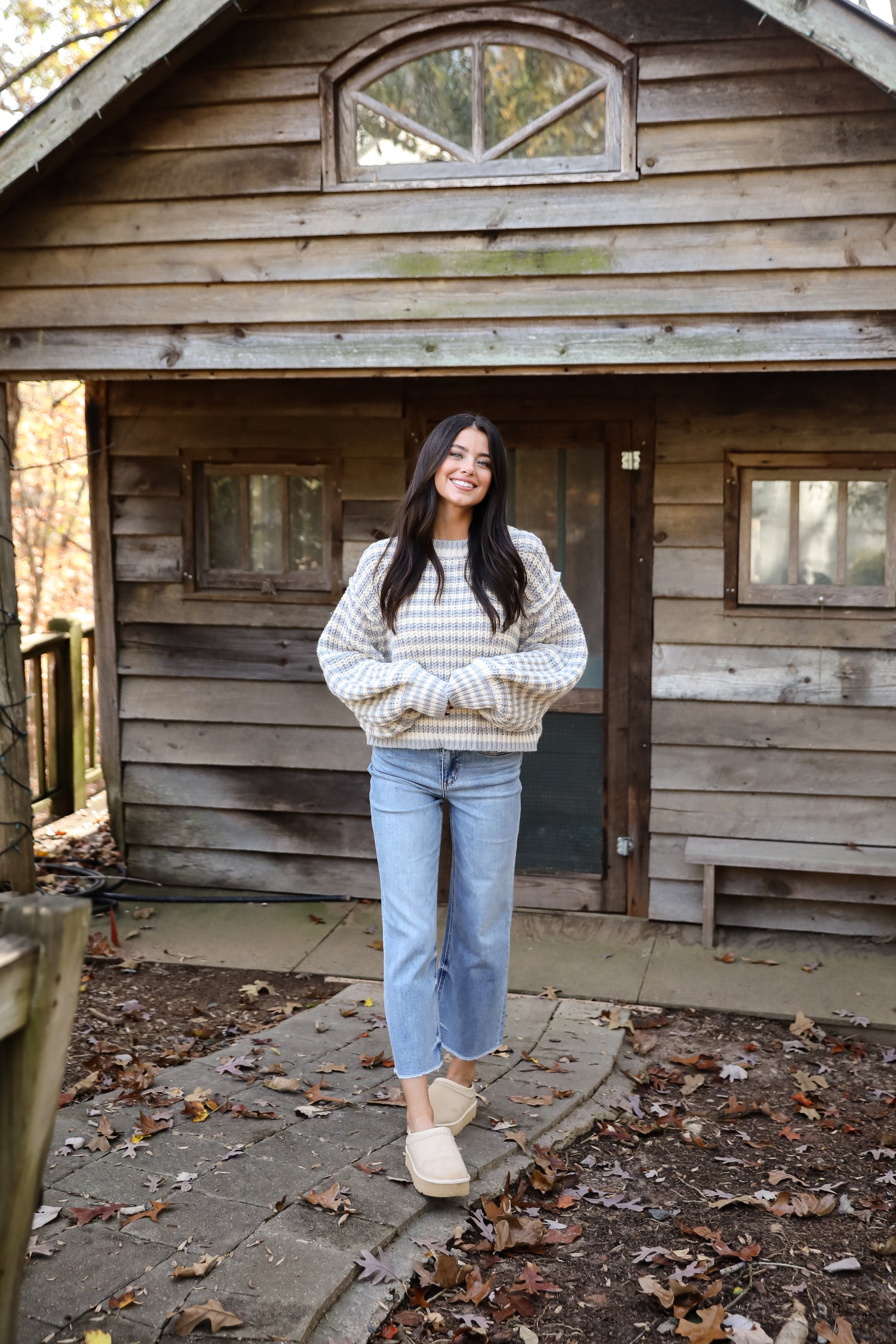 Windy Weather Ivory Striped Sweater