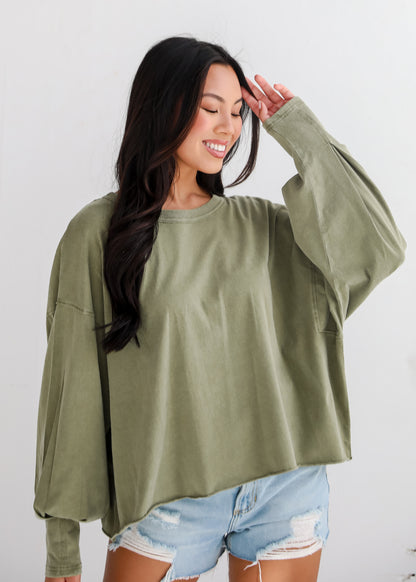 Aubree Cropped Long Sleeve Tee