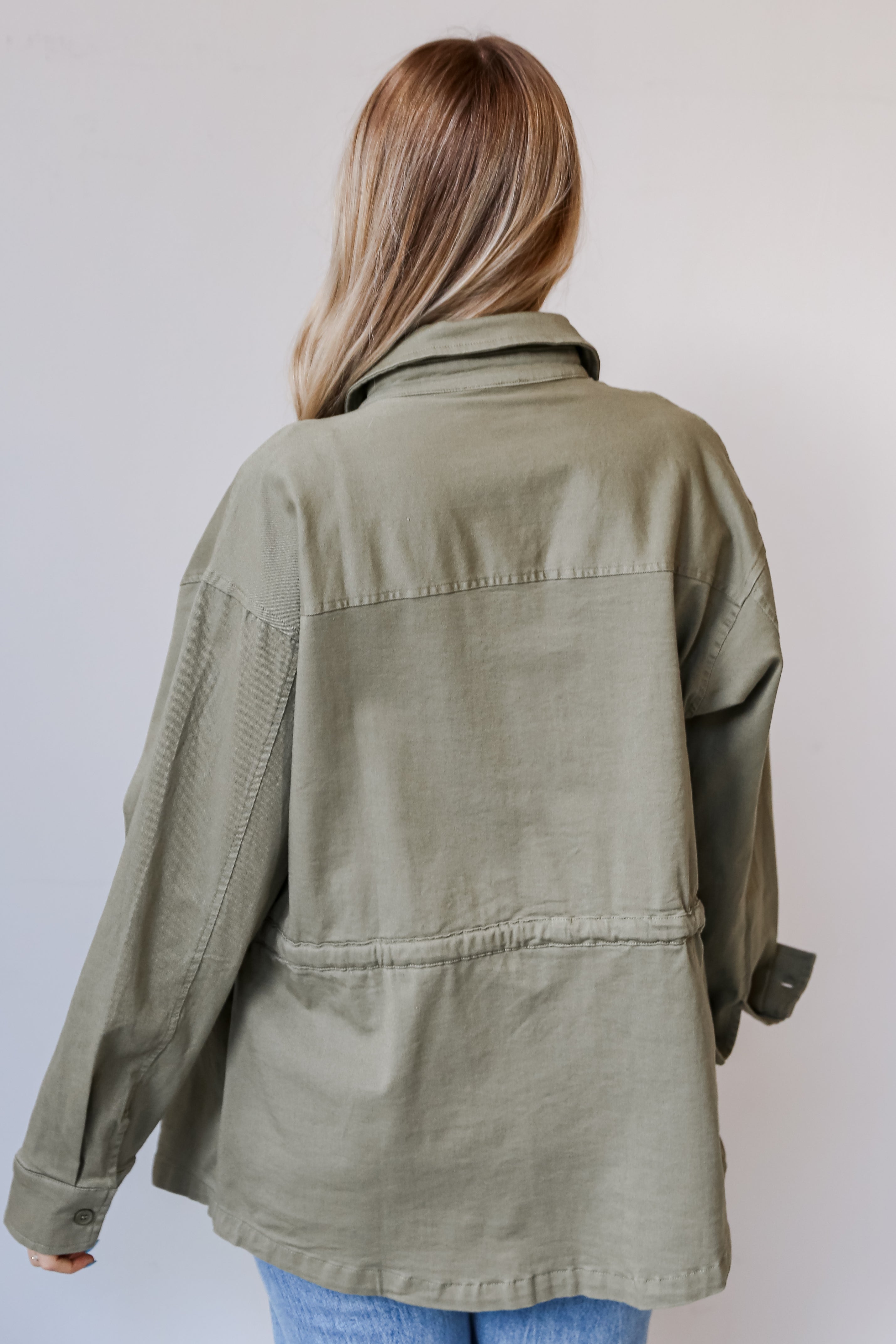 oversized Olive Denim Jacket