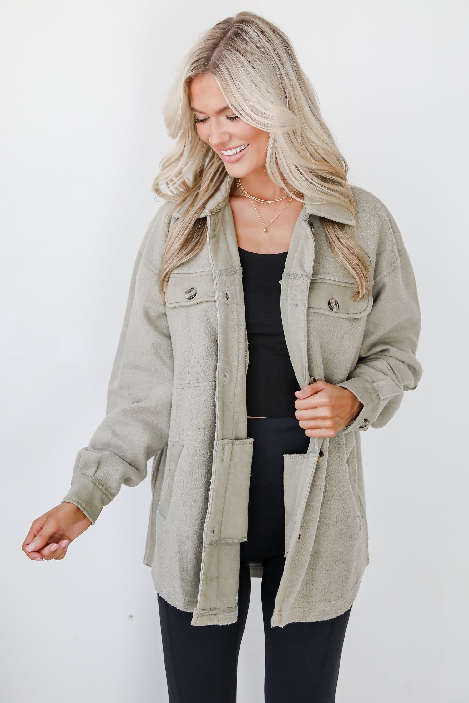 Deluxe Comfort Olive Oversized Shacket