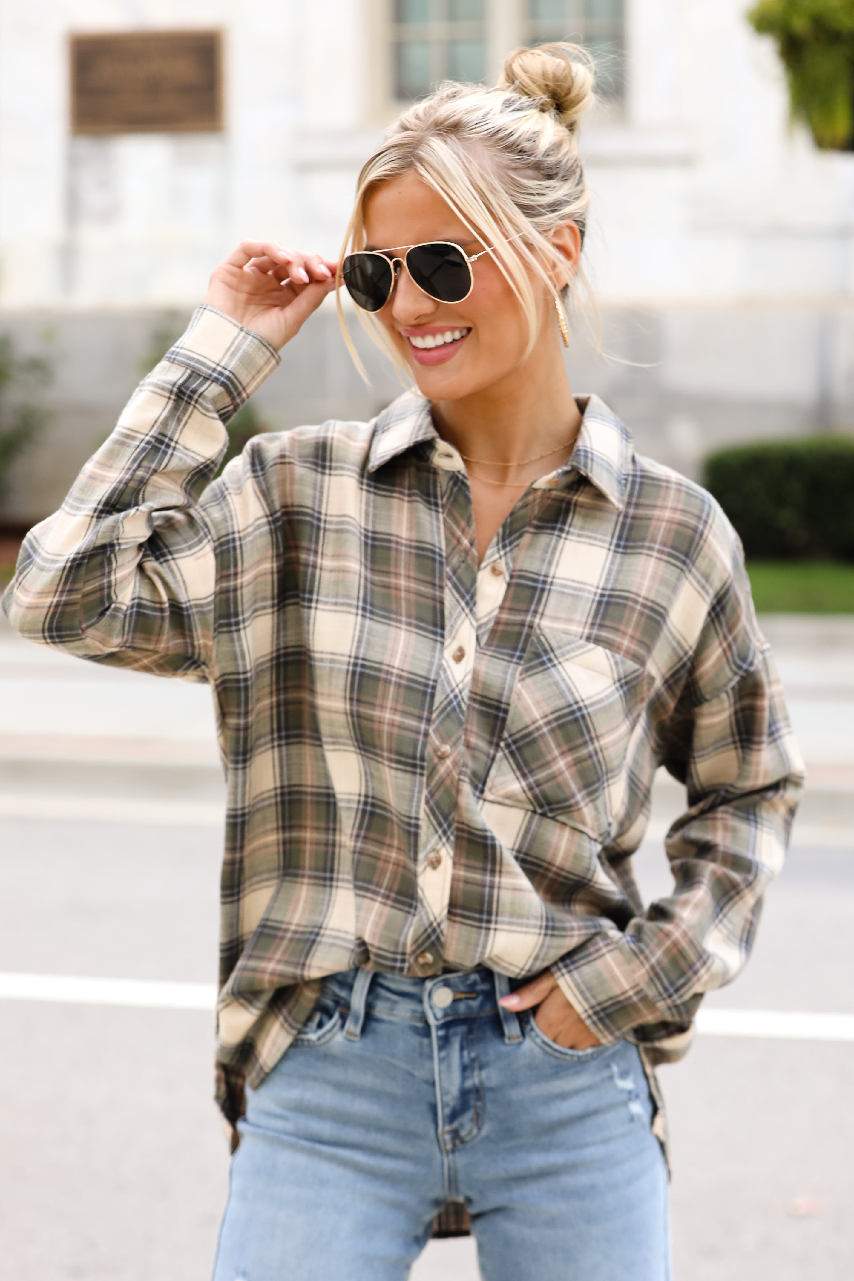 Classic Attitude Olive Plaid Flannel