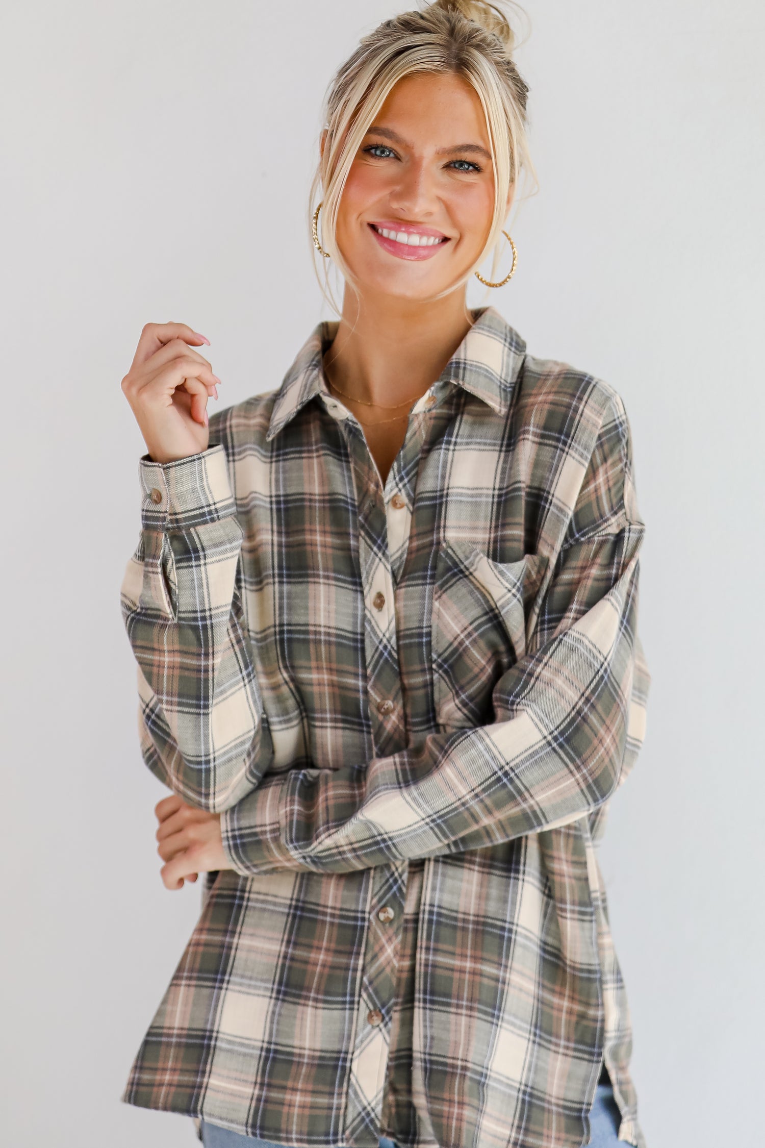 Classic Attitude Olive Plaid Flannel