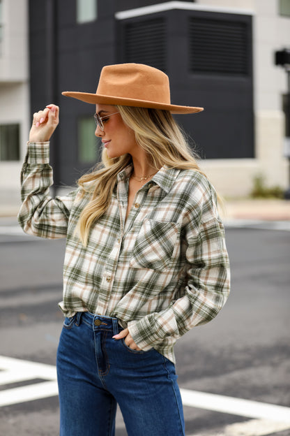 Olive Plaid Flannel