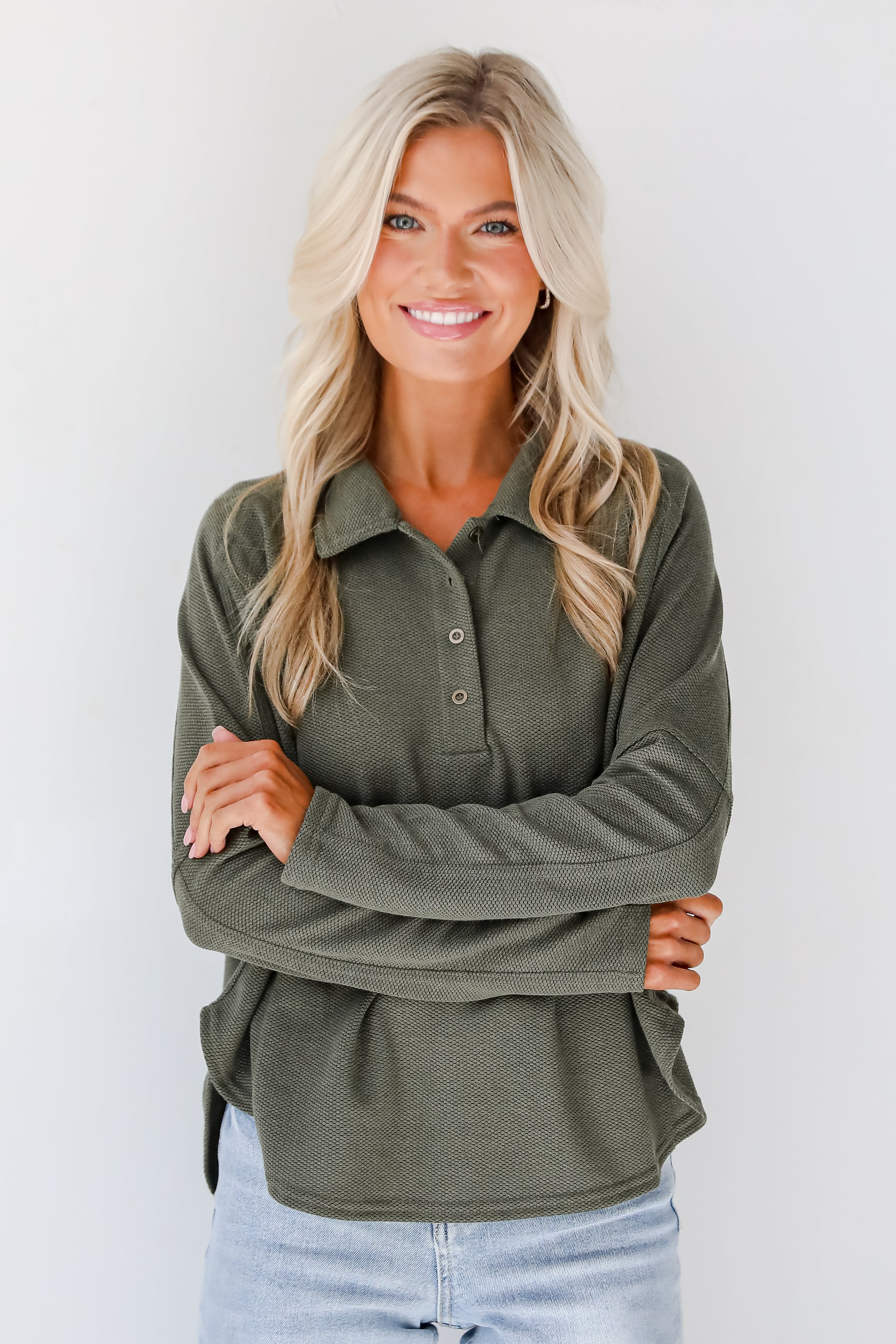 Ella Olive Collared Top