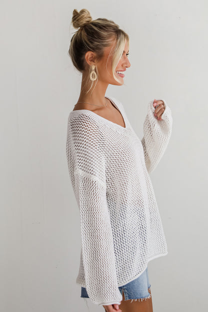 Relaxed Attitude Open Knit Sweater