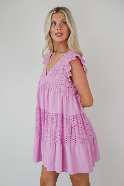 Adorable Tendencies Orchid Eyelet Romper Dress