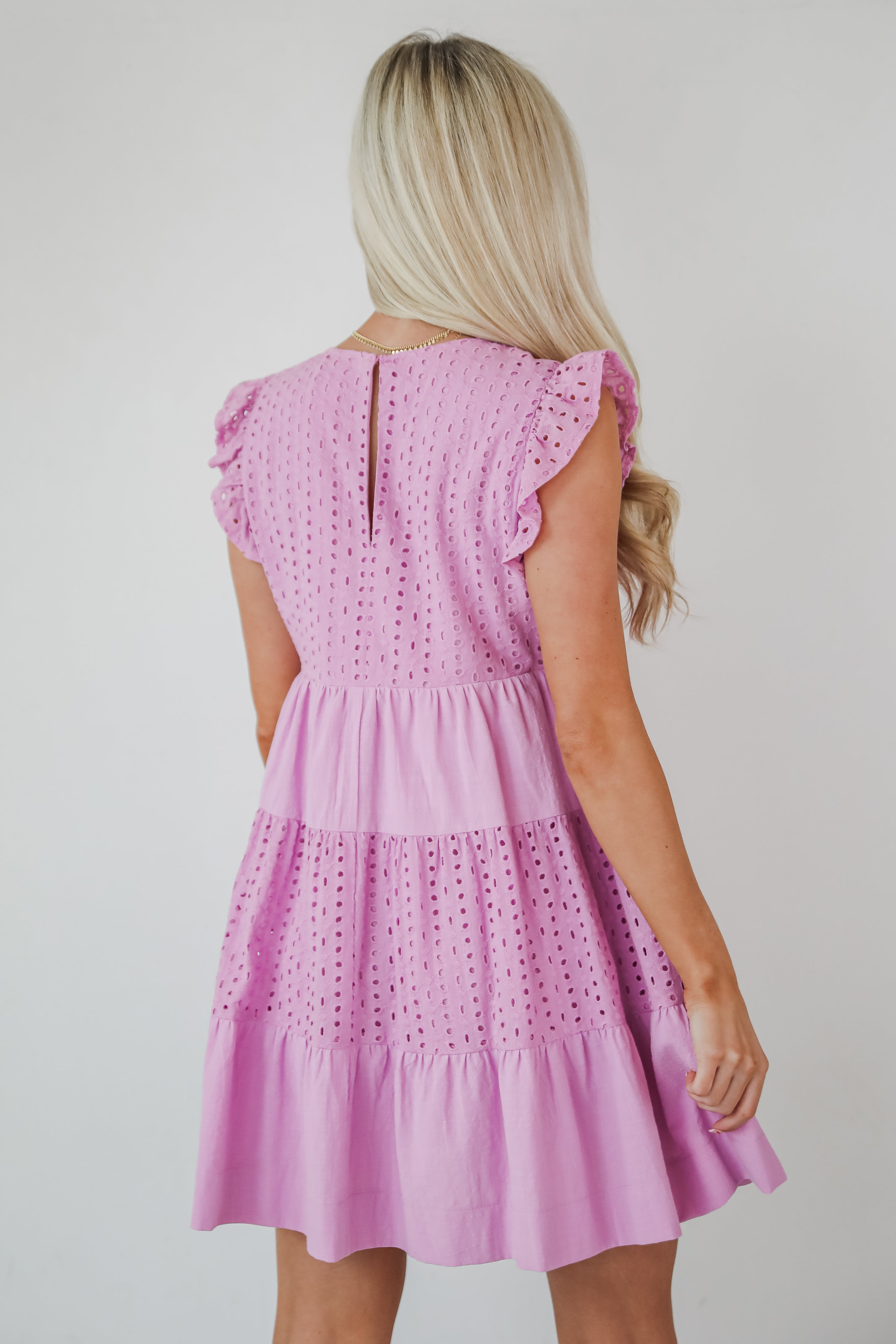 Adorable Tendencies Orchid Eyelet Romper Dress