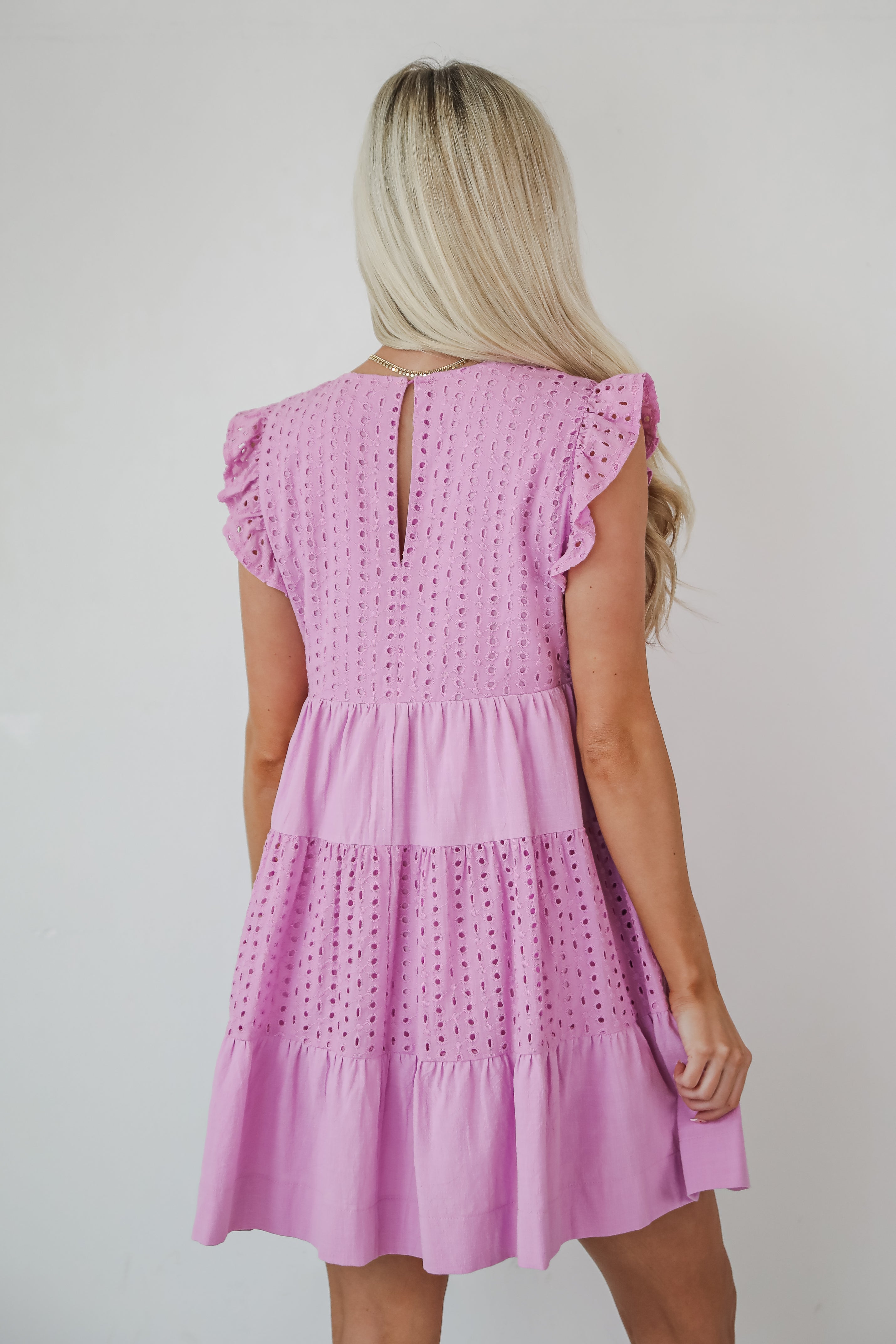 Adorable Tendencies Orchid Eyelet Romper Dress