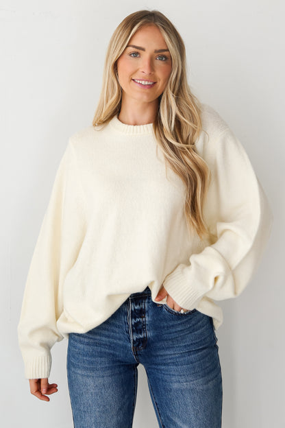 cream Oversized Sweater front view