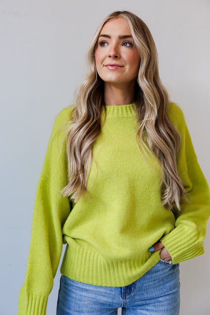 lime Oversized Sweater front view