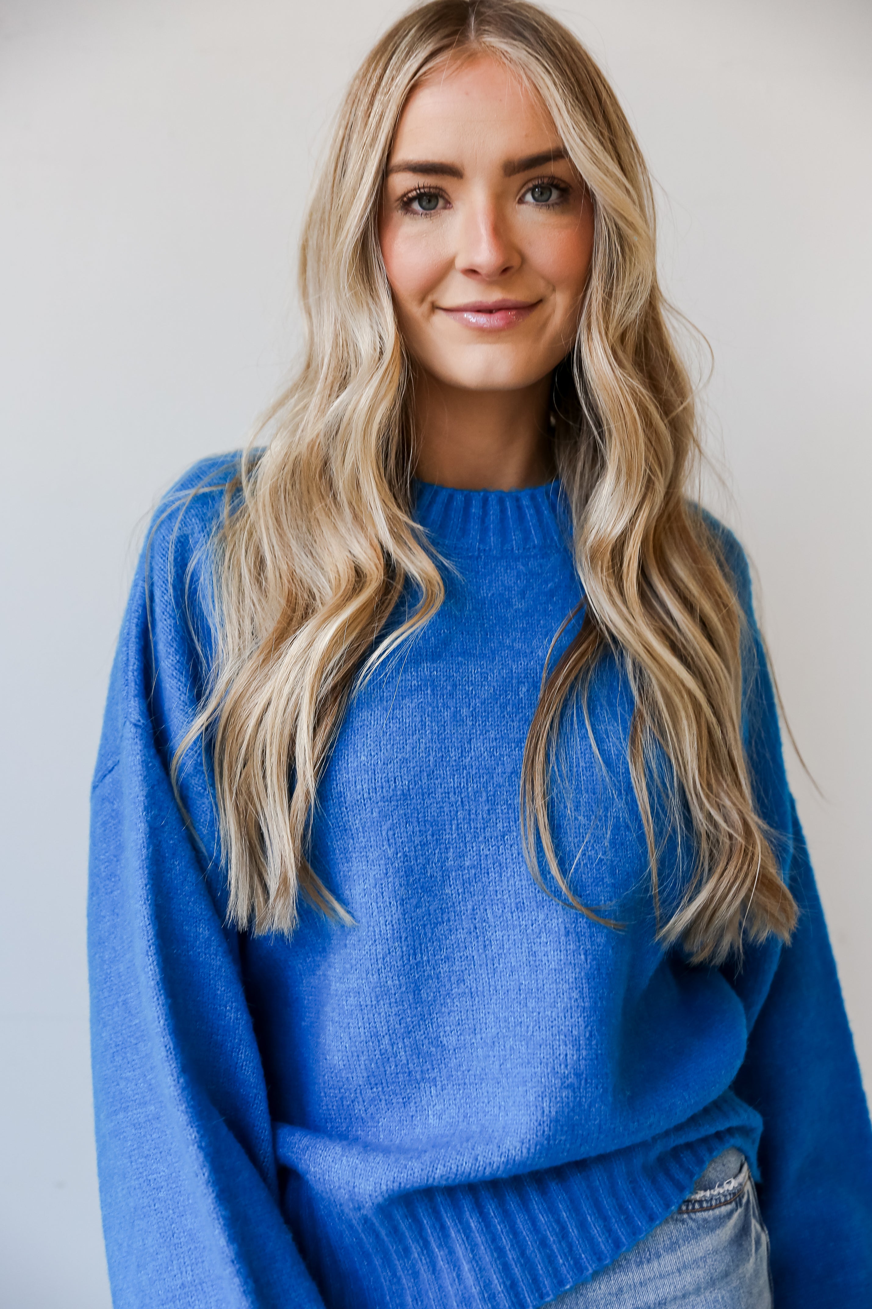 bright blue Oversized Sweater