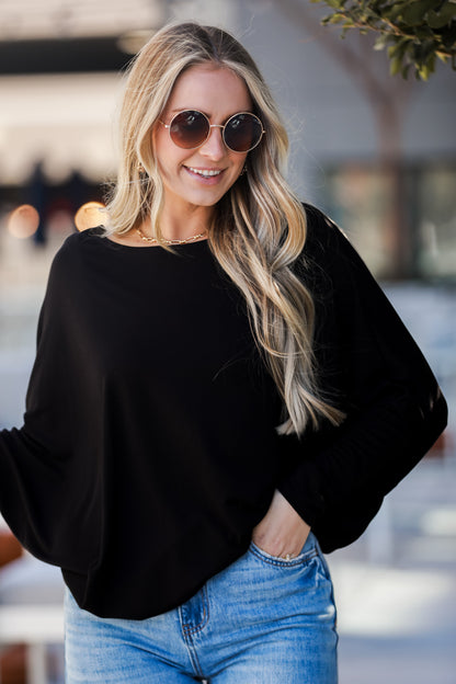 black Oversized Top